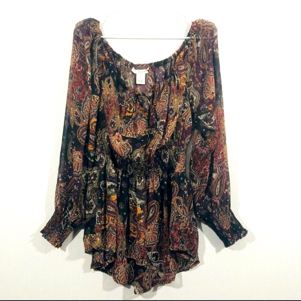 Hudson Studio women's long sleeve floral Blouse